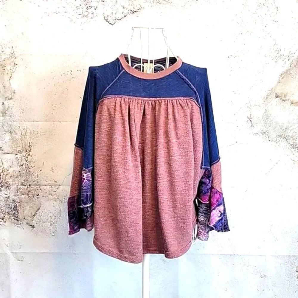 We the Free Friday Fever color block casual top Women's Size XS